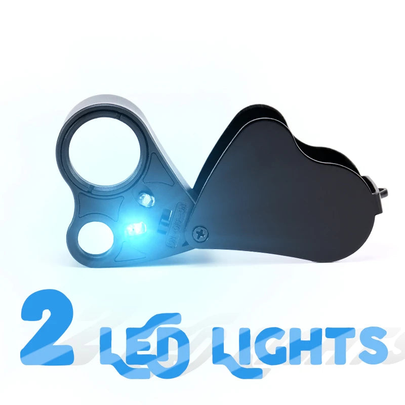 Metallic tool with LED lights on a white background