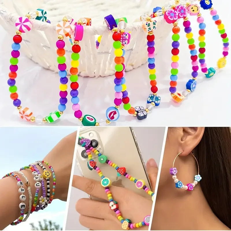 700pc Jewelry Making Kit | Polymer Clay & Acrylic Bead Set | Animal Charms for DIY Bracelets, Necklaces & Beaded Crafts