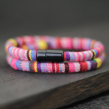 Men's Bohemia Rope Bracelet Attract Magentic Braclet Adventure Survival Braslet Pulseras Hilo Hombre Beach Surf Brazalete