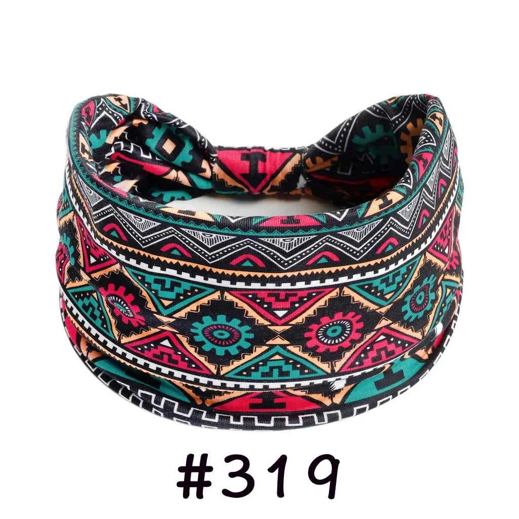 Boho Headbands for Women | Wide Knotted Stretch Hair Wraps for Yoga, Travel & Everyday Wear
