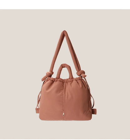 Vintage Puffer Tote Bag – Large Capacity Nylon Shoulder & Crossbody Handbag