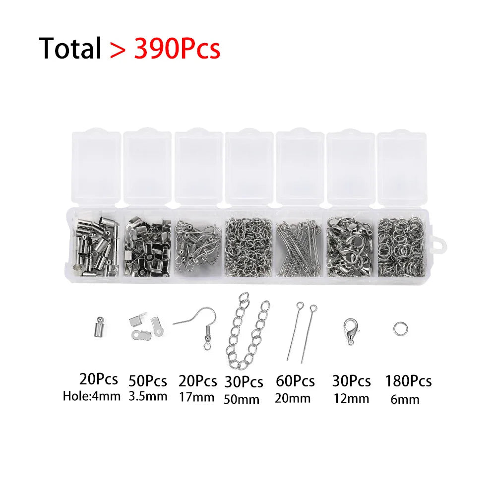 Jewelry Making Kit | Lobster Clasps, Jump Rings & Crimps Set | DIY Bracelet & Necklace Findings (210–400pcs)
