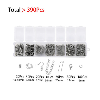 Jewelry Making Kit | Lobster Clasps, Jump Rings & Crimps Set | DIY Bracelet & Necklace Findings (210–400pcs)