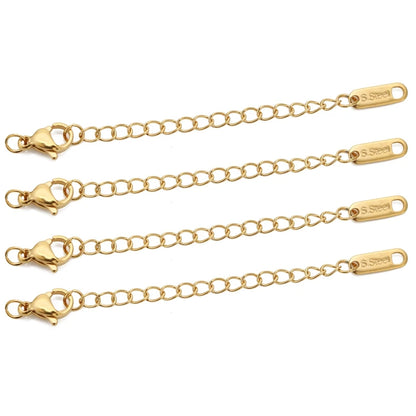 Stainless Steel Extension Chains with Lobster Clasps | 10pc Necklace & Bracelet Extenders | DIY Jewelry Making Findings