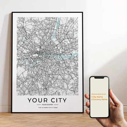 Custom Personalized City And County Map World Cover Gift Wall Art Printing Picture Living Room Bedroom Home Decoration
