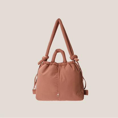Vintage Puffer Tote Bag – Large Capacity Nylon Shoulder & Crossbody Handbag