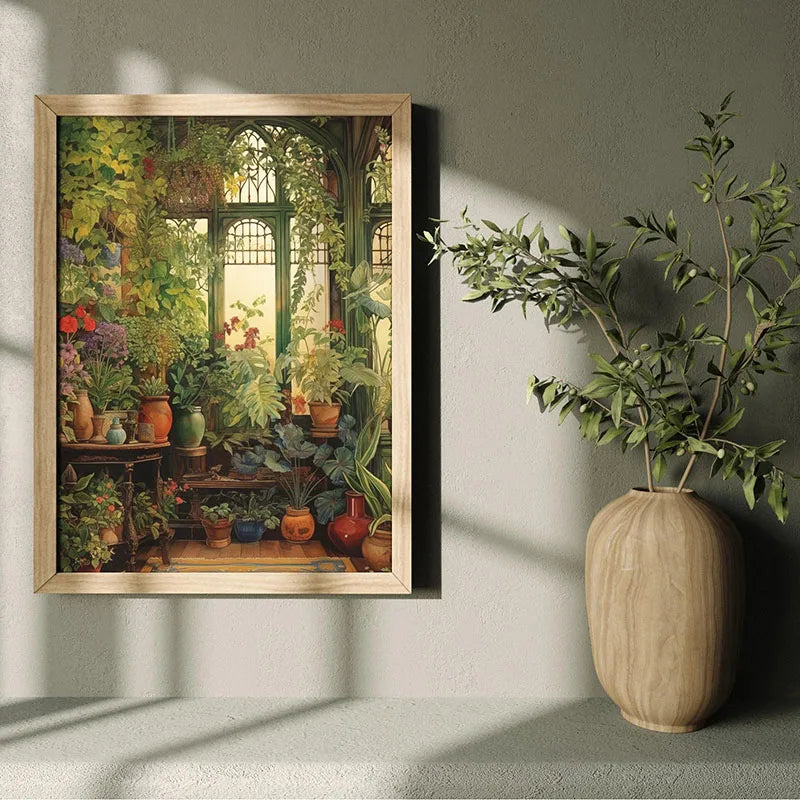 1pc Green Botanical Leaves Interior Art Print Houseplants Nature Indoors Canvas Wall Home Decor Calming Poster Foliage and Plant