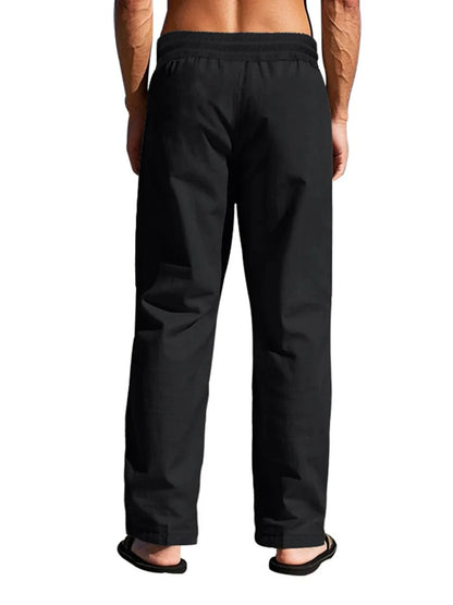 Men's Casual Pants Male Summer Breathable Trousers Solid Color High Quality Sweatpants Hawaiian Beach Sports Jogging Pants