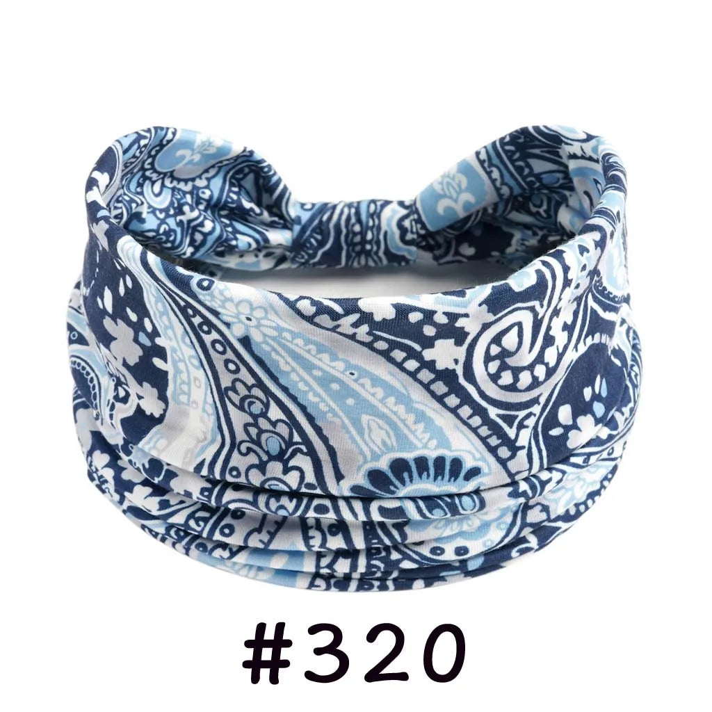 Boho Headbands for Women | Wide Knotted Stretch Hair Wraps for Yoga, Travel & Everyday Wear