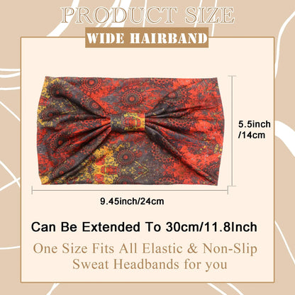 Boho Headbands for Women | Wide Knotted Stretch Hair Wraps for Yoga, Travel & Everyday Wear