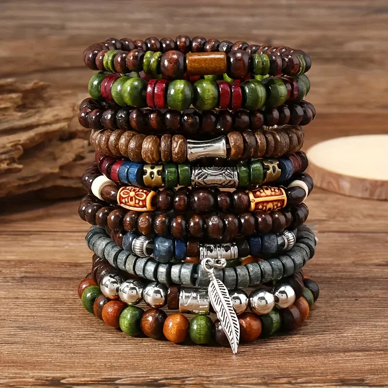 10pc Boho Bracelet Set | Vintage Leaf Bracelets for Charms, Beads & DIY Jewelry Making | Bracelet Bases for Men &amp; Women