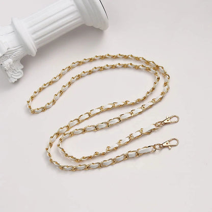 120cm Purse Chain Strap | Metal & Leather Crossbody Bag Chain | 47in Replacement Shoulder Strap for Handbags & DIY Bag Making