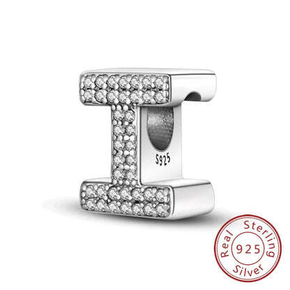 925 Sterling Silver A–Z Alphabet Charms | Initial Letter Beads for Charm Bracelets | DIY Jewelry Gift for Women