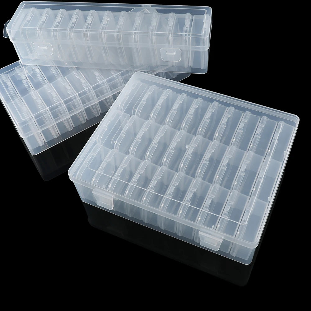 Clear Bead Organizer Boxes | Small Plastic Storage Containers with Hinged Lids | Jewelry Making & Craft Supply Storage | 12/24/30 Pcs