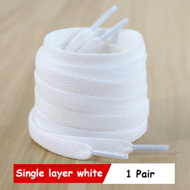 Premium Flat Shoelaces | White & Black Replacement Sneaker Laces | 28"–63" (70–160cm)
