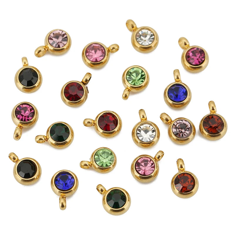 18K Gold Crystal Cross Charms | 20-Piece Stainless Steel Rhinestone Pendants | DIY Necklace, Bracelet &amp; Jewelry Making Supplies