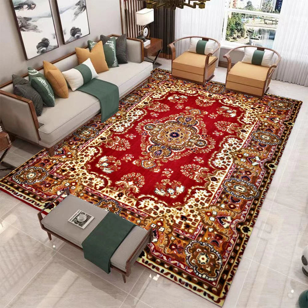 Vintage Boho Area Rug | Soft Washable Non-Slip Living Room & Bedroom Carpet