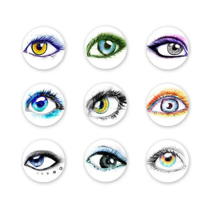 20pc Glass Eyes for Crafts | 8mm to 16mm Cat Dragon Dinosaur Eyes | Round Cabochons for DIY Dolls, Jewelry & Craft Making