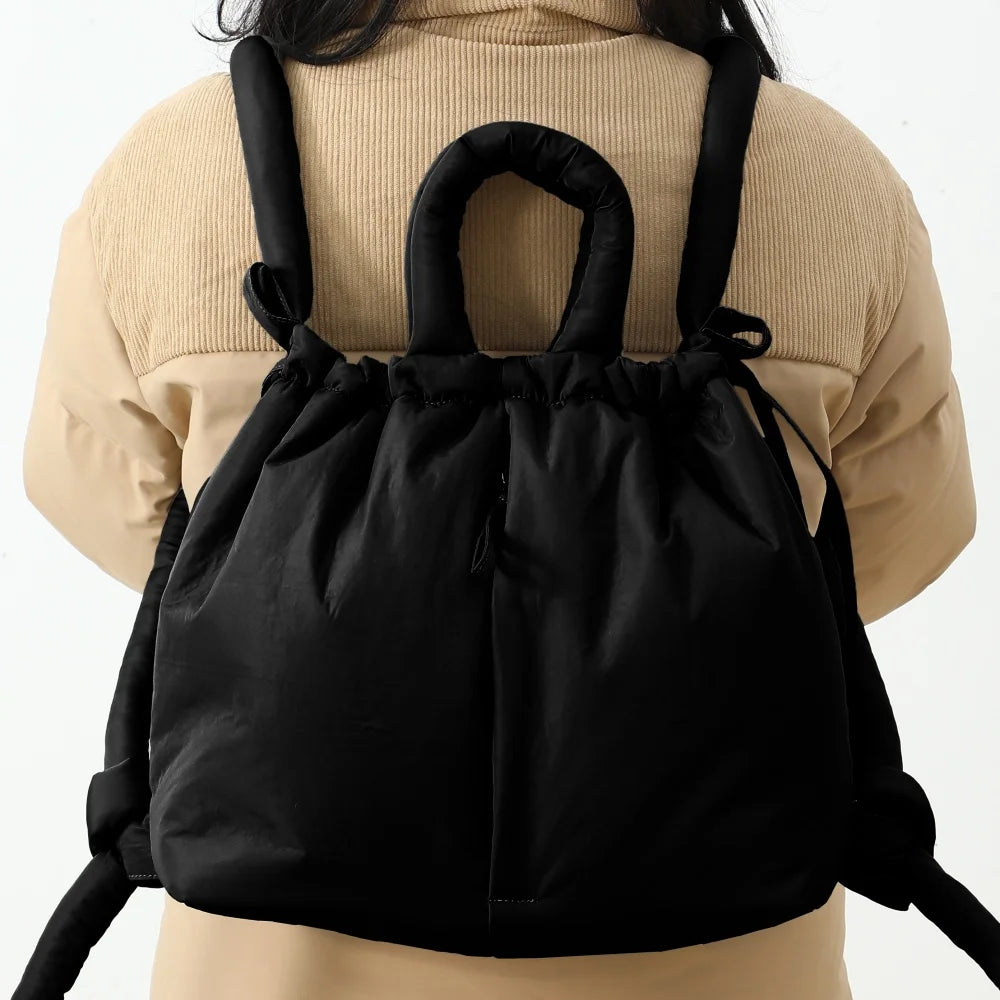 Puffer Backpack for Women – Lightweight Puffy Drawstring Tote & Shoulder Bag