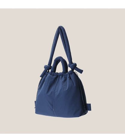 Vintage Puffer Tote Bag – Large Capacity Nylon Shoulder & Crossbody Handbag