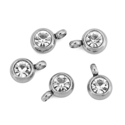 18K Gold Crystal Cross Charms | 20-Piece Stainless Steel Rhinestone Pendants | DIY Necklace, Bracelet &amp; Jewelry Making Supplies