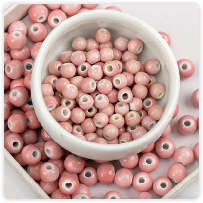 Multi-color Ceramic Beads 6mm | Speckled Porcelain Round Beads | 100pc Bracelet & Necklace Beads | DIY Jewelry Making Supplies
