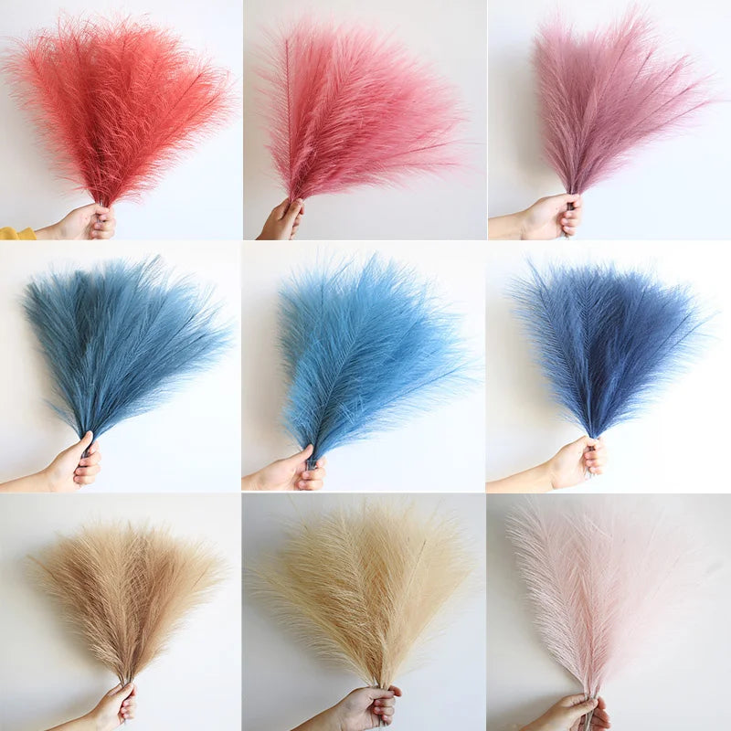 15pc Artificial Pampas Grass Fake Flower Simulated Reed Bouquet for Home Wedding Party Decoration Fluffy Boho Pampas Grass Decor