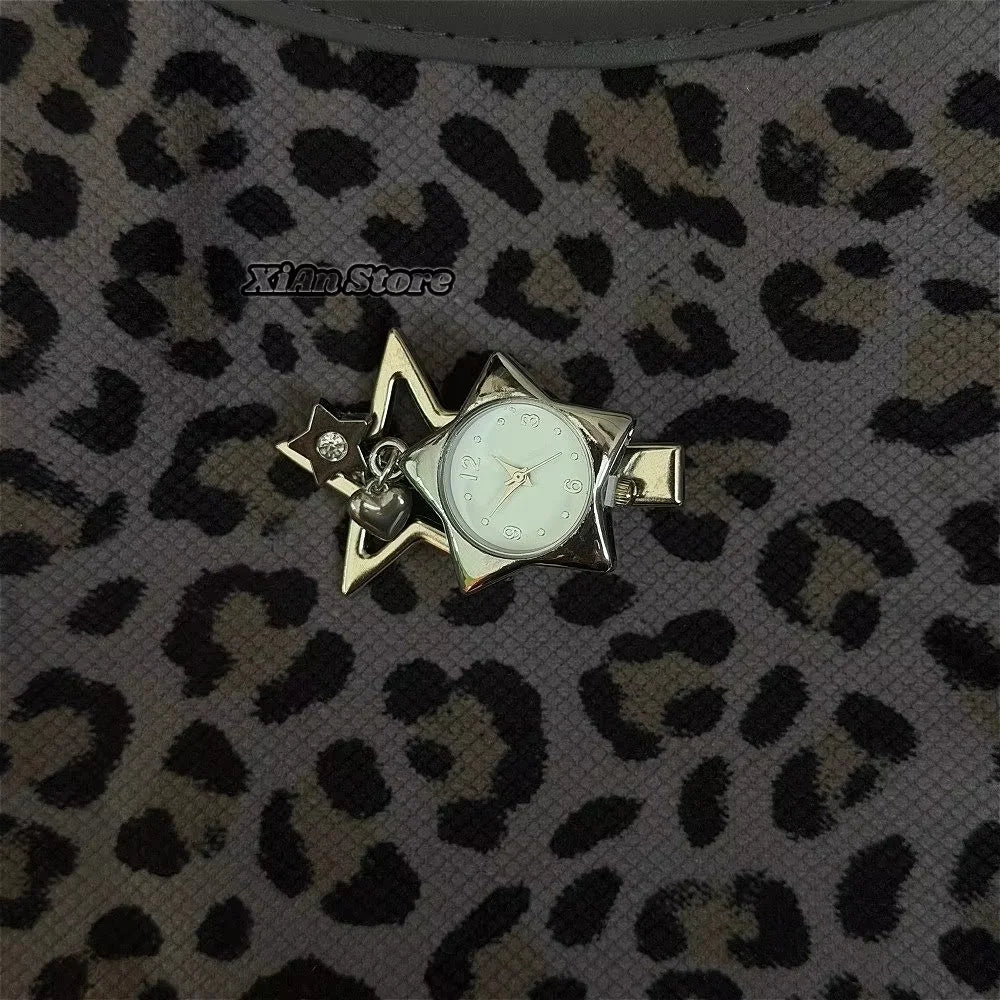 Heart Watch Bag Charm | Functional Clock Keychain | Purse & Backpack Charm with Heart, Key & Crystal Accents