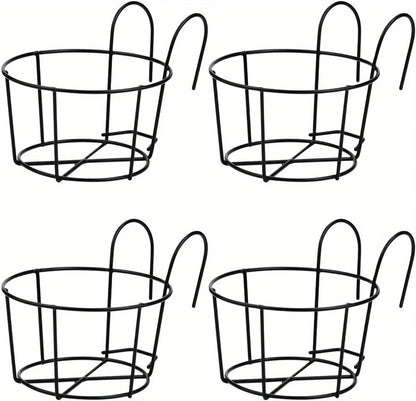 1-4pcs Stylish Round Metal Hanging Planters - Perfect for Balcony, Garden & Indoor Decor!