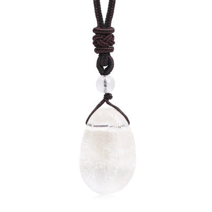 Natural Gemstone Pendant | Amethyst Rose Quartz Clear Quartz Stone Charm | 20x30mm Crystal Pendant for Necklace Jewelry Making