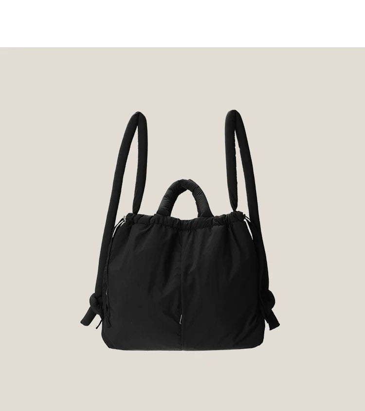 Vintage Puffer Tote Bag – Large Capacity Nylon Shoulder & Crossbody Handbag