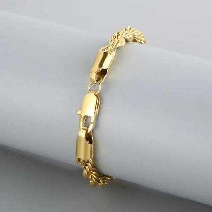 4mm Sterling Silver Chain Bracelet | 8 Inch 925 Stamped Bracelet | Gold or Silver Color Charm Bracelet for Jewelry Making
