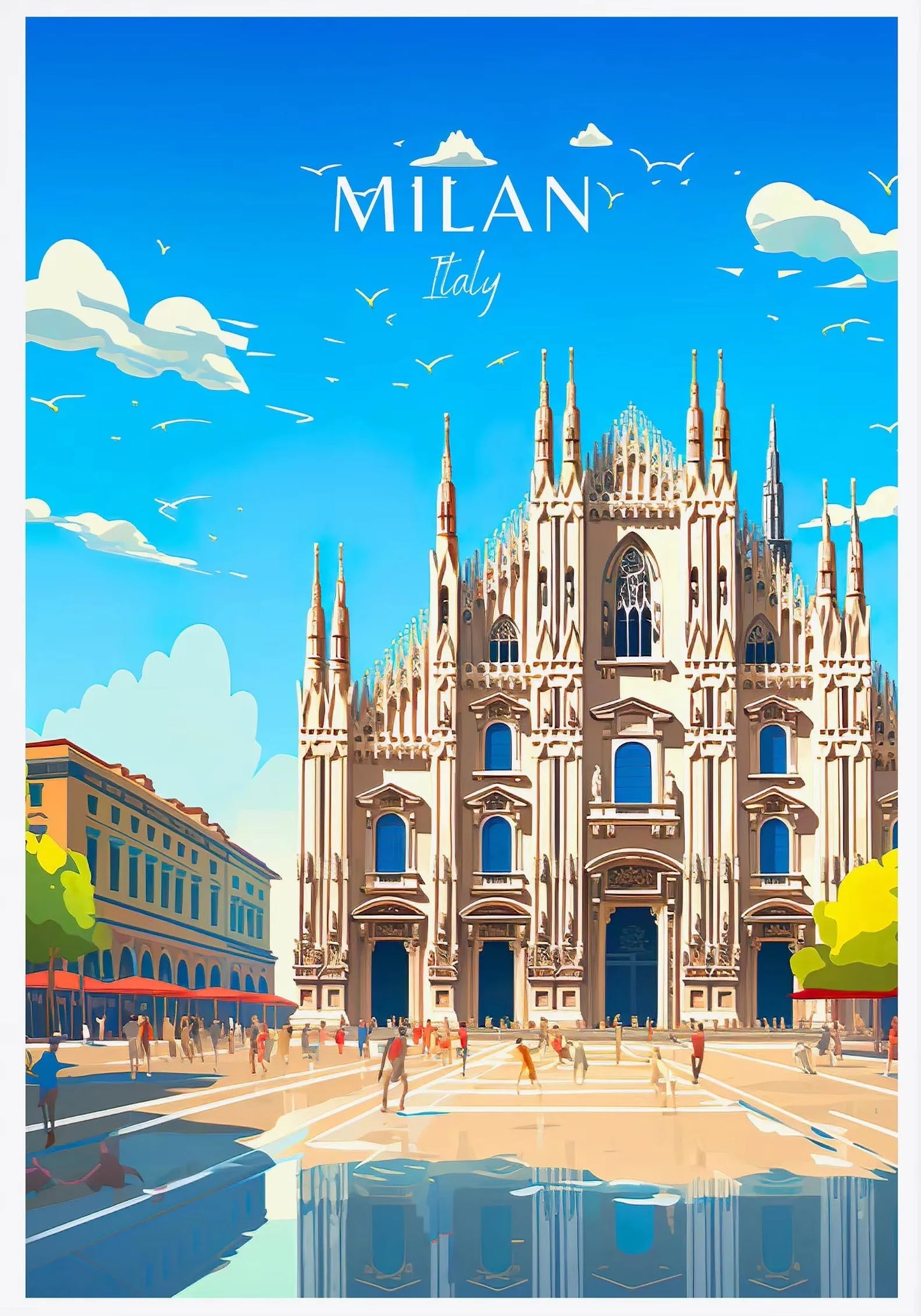 Italy City Travel Poster Paris Rome Milan Tuscany Venice Sardinia Canvas Painting Wall Art Picture for Living Room Home Decor