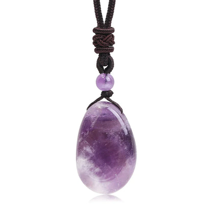 Natural Gemstone Pendant | Amethyst Rose Quartz Clear Quartz Stone Charm | 20x30mm Crystal Pendant for Necklace Jewelry Making
