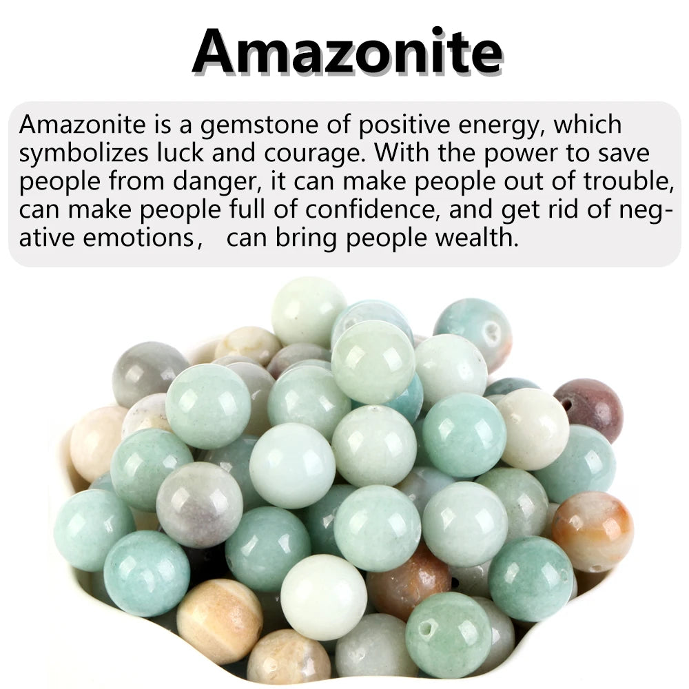 Natural Gemstone Beads 4mm–12mm | Round Stone Beads for Bracelets | Indian Agate, Tiger Eye, Amazonite, Quartz & More