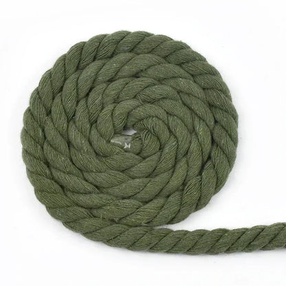 100% Cotton Macrame Rope Cord | 3-Strand Twisted Craft Rope | 5M Thick Cotton Cord 5–20mm | Bag Making & Home Decor DIY Supply