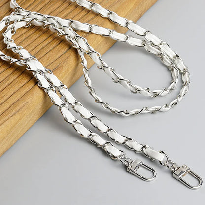 120cm Purse Chain Strap | Metal & Leather Crossbody Bag Chain | 47in Replacement Shoulder Strap for Handbags & DIY Bag Making