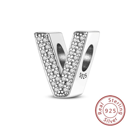 925 Sterling Silver A–Z Alphabet Charms | Initial Letter Beads for Charm Bracelets | DIY Jewelry Gift for Women