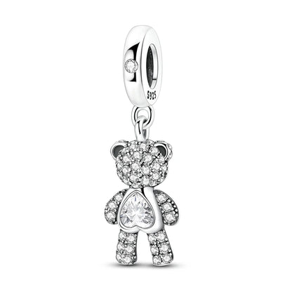 Sterling Silver Bear Family Tree Charm | 925 Charm Bead for Pandora Style Bracelets | Nature Jewelry Gift for Mom, Daughter & Women