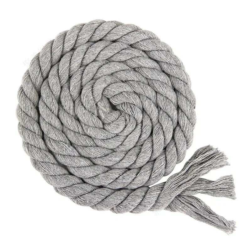 100% Cotton Macrame Rope Cord | 3-Strand Twisted Craft Rope | 5M Thick Cotton Cord 5–20mm | Bag Making & Home Decor DIY Supply