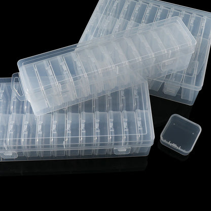 Clear Bead Organizer Boxes | Small Plastic Storage Containers with Hinged Lids | Jewelry Making & Craft Supply Storage | 12/24/30 Pcs