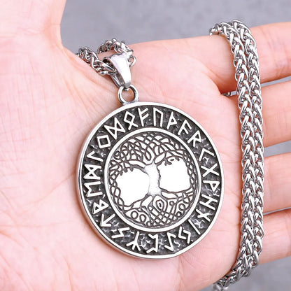 Vikings Odin Rune Necklace Various Men's Nordic Vegvisir Valknut Amulet Pendant Stainless Steel Punk Fashion Jewelry Wholesale
