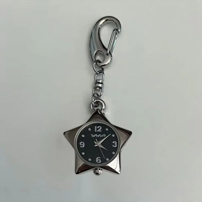 Heart Watch Bag Charm | Functional Clock Keychain | Purse & Backpack Charm with Heart, Key & Crystal Accents