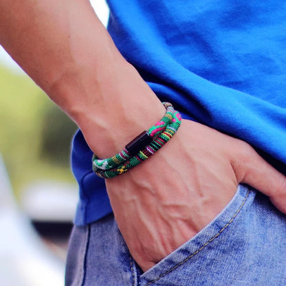 Men's Bohemia Rope Bracelet Attract Magentic Braclet Adventure Survival Braslet Pulseras Hilo Hombre Beach Surf Brazalete