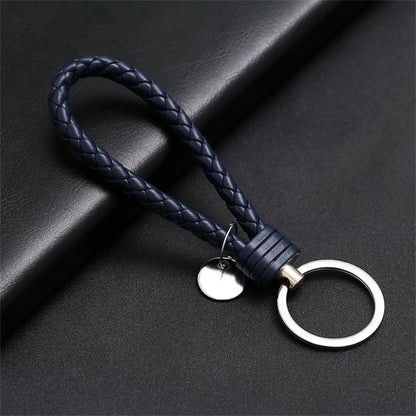 Braided PU Leather Keychain | Woven Rope Keyring with Metal Clasp | DIY Bag Charm, Key Holder & Craft Accessory