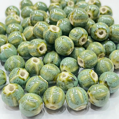 11mm Ceramic Spacer Beads | Colorful Irregular Round Beads | 20/40pcs Multicolor Beads for Bracelets & DIY Jewelry Making