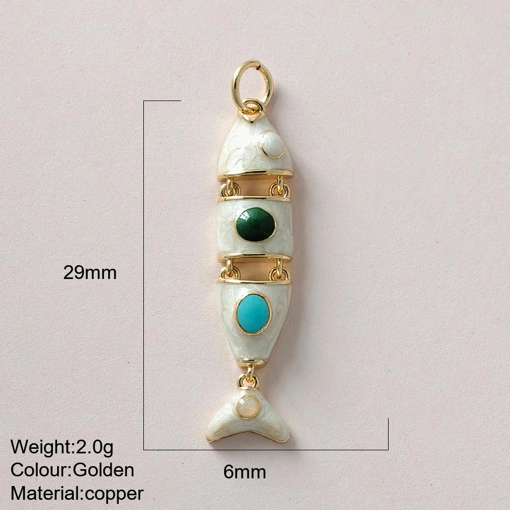 Cute Fish Charms | Gold Color Animal Pendants | Boho Charms for Earrings, Bracelets, Necklaces, Keychains & DIY Jewelry Making