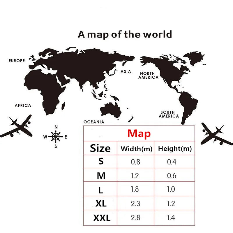 1Pc World Map Wall Stickers Acrylic Creative 3D TV backdrop Wallpaper Decoration Home Living Room Office Interior Decorative