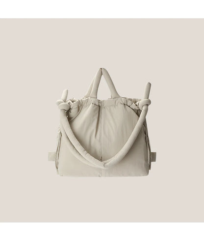 Vintage Puffer Tote Bag – Large Capacity Nylon Shoulder & Crossbody Handbag