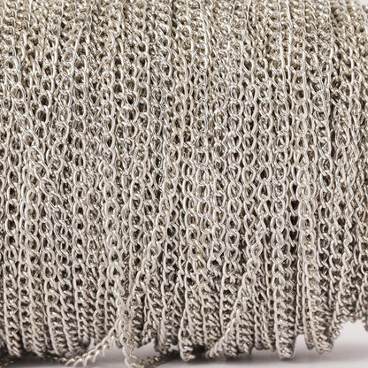 2 Meter Flat 2.5/3.5/4.5mm Extension Thin Chain Metal Chain DIY Necklace Body Chain Jewelry Making Chain Accessories